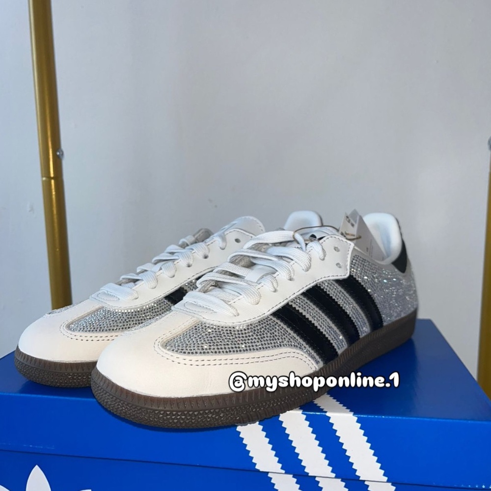 Adidas samba OG rhinestone white